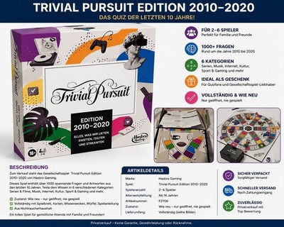 Trivial Pursuit Edition 2010 2020 | Wie Neu | Komplett | Nie gespielt | Hasbro G