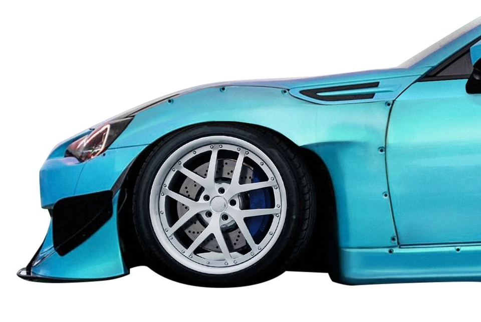 For Scion FR-S 13-16 Fender Flares GT500 V3 Style Wide Body Fiberglass Front Foto 2 de 4