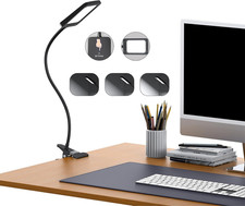 LED Desk Lamp with Clamp, 1000LM Super Bright 3-Level Dimmable Desk Light 6000K