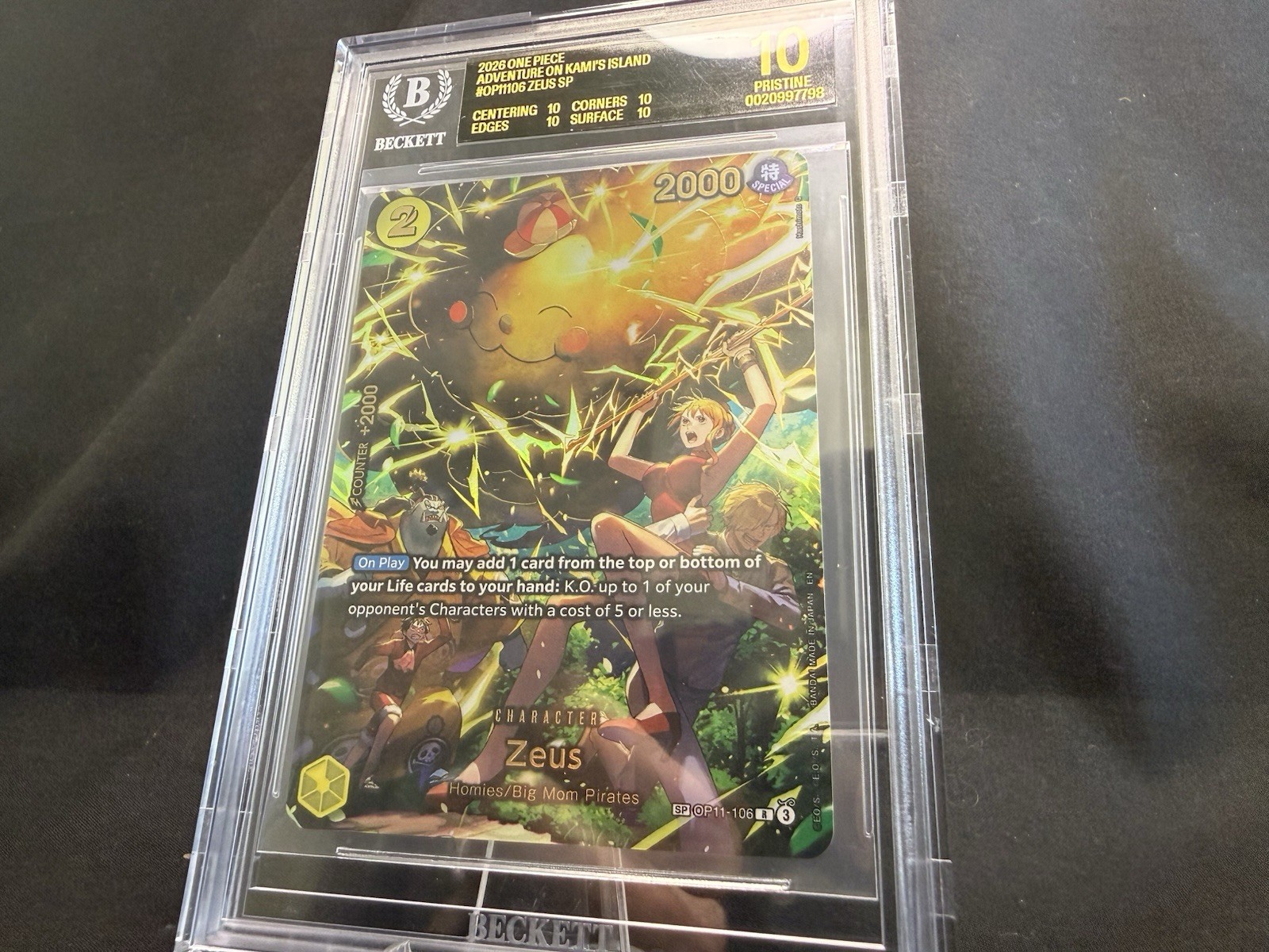 One Piece Zeus Adventure on Kami's Island OP11-106 BGS 10 BLACK LABEL NAMI-CHU!! view 2