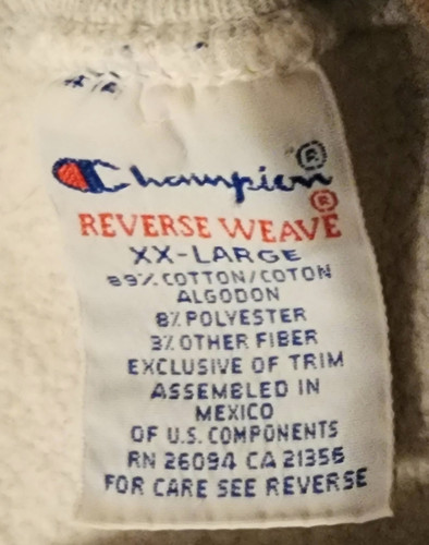 Vintage 80s CHAMPION Reverse Weave UNIV OF WISCONSIN Sweatshirt Grey/Navy XXL - Picture 4 of 11