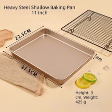 Square Non-Stick Baking Pan Thickened Carbon Steel Cake Baking Sheet Tray US