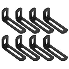 8 Pcs Slotted l Bracket, 2.6"x1.2"x0.7" Adjustable Corner Bracket, Black