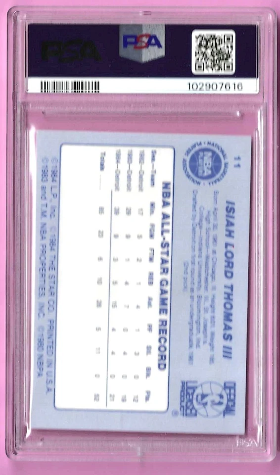 Star '84 Isiah Thomas 1983 - 94 东部全明星 CD #11 PSA 7 底特律活塞 — 第 3/4 张图片