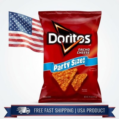 Doritos Nacho Cheese Tortilla Chips, Party Size, 14.5 oz Bag