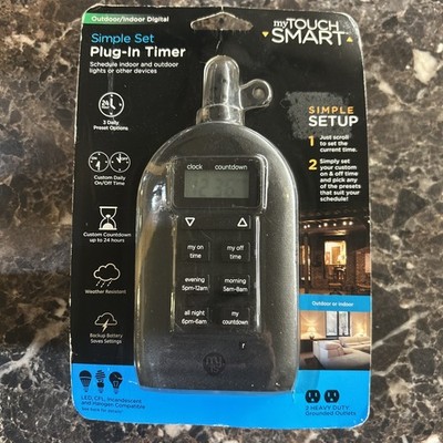 MYTOUCH SMART SIMPLE SET PLUG-IN TIMER OUTDOOR/INDOOR DIGITAL 26898