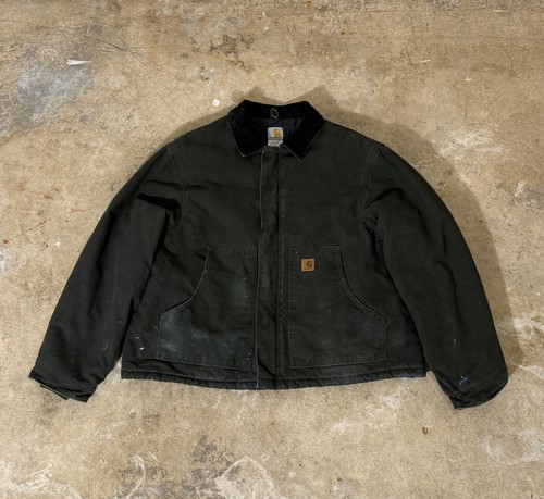 VTG Carhartt Detroit Jacket J22 MOS Lined Jacket Distressed Paint Splatter Faded