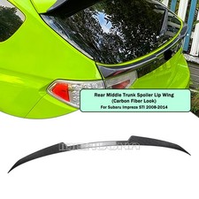 Carbon Look Rear Trunk Spoiler Lip Middle Wing For Subaru Impreza Wrx 08-14 Carbon Look Rear Trunk Spoiler Lip Middle Wing For Subaru Impreza Wrx 08-14