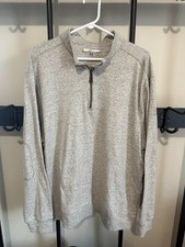 Greg Norman 1/4 Zip Cream Heather Pullover Size XL In Men  s Golf Sweater