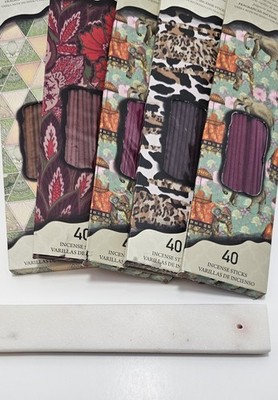 Lot of 5 Flora Classique Incense Sticks W/ Marble Holder 5 Assorted Scents