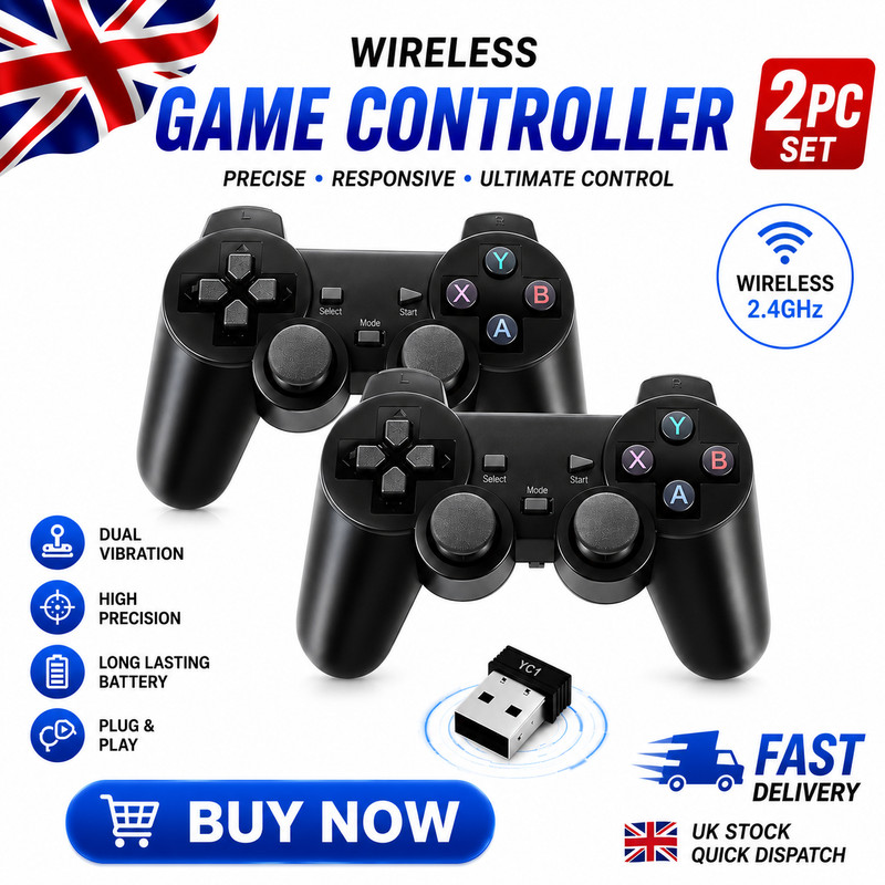 2.4GHz Wireless Game Controller Gamepad USB Joystick for PC Android TV Box