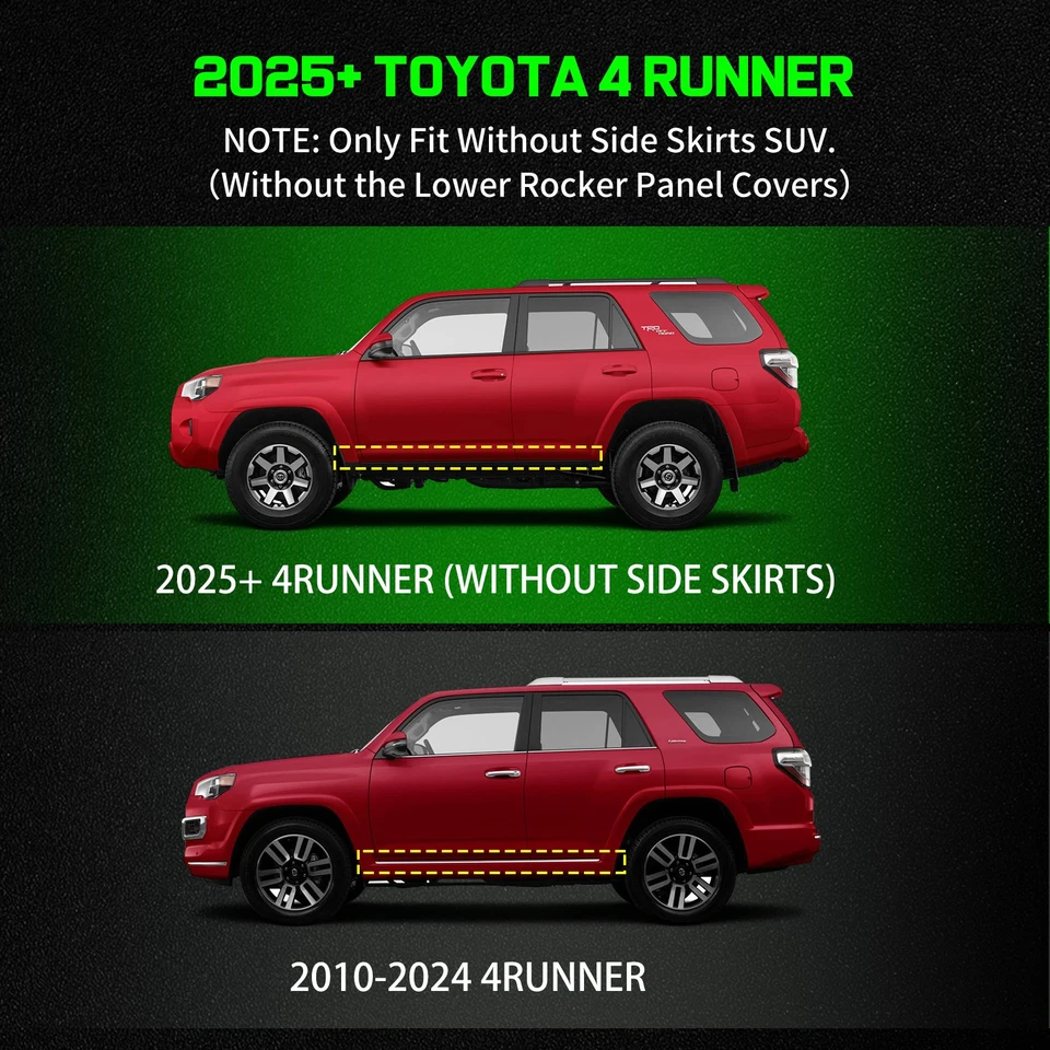 6“ Running boards For 2025-2026 Toyota 4Runner Drop Side Step Nerf Bars Black Foto 3 de 4