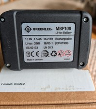 Greenlee MBP108 Battery For Use With EK50ML Crimp Tools - 10.8V - 1.5AH - Li-...