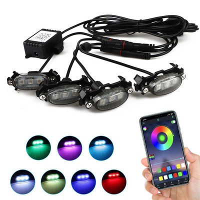 Hochwertiges Gitterlicht Set LED Gitter 4tlg ABS Kunststoff Anti-Shock Front