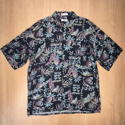 Pierre Cardin Hawaiihemd XL Herren 100% Rayon Floral Kurzarm Hemd Casual Festiva