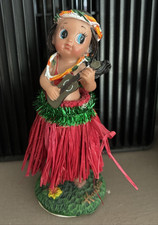 NEW DASHBOARD HAWAIIAN HULA GIRL Red Skirt HAWAII Ukulele Dancing