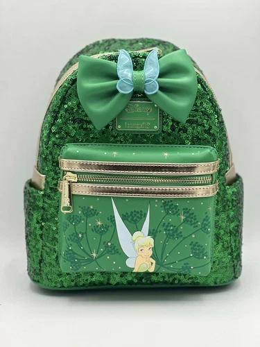 LOUNGEFLY BAG MINI BACKPACK DISNEY TINKERBELL PIXIE DUST SEQUIN - New With Tags