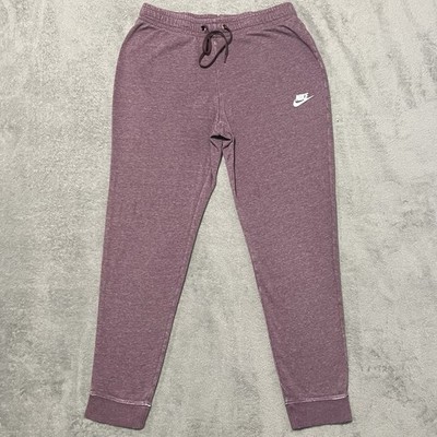 Nike Joggers Womens M Red NSW Sportwear Fleece Legging Drawstring Sweatpants