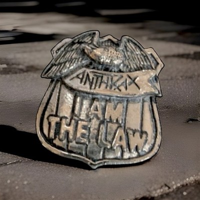 Vintage Anthrax ''I Am The Law'' Pin Badge   Thrash Metal Collectible, Alchemy Rox
