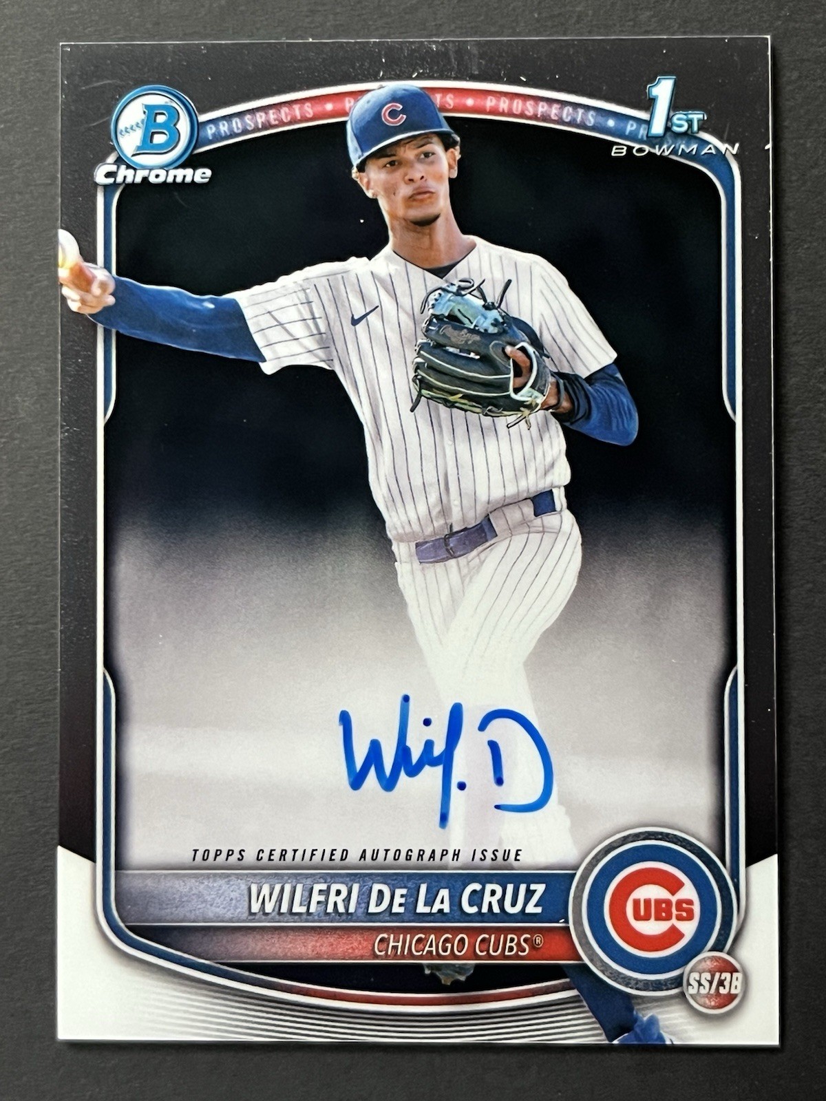 2025 Bowman Chrome Wilfri De La Cruz #CPA-WD 1st Bowman Rookie Auto Chicago Cubs