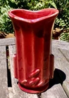 McCoy Pottery. Maroon 5.5" Art Deco Style Vase USA C