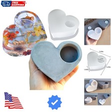 Valentine Resin Molds, Heart Shape Candle Holder Silicone Mold, 3D Love Heart...