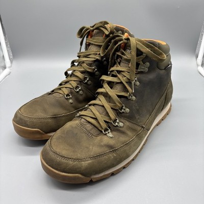 The North Face Back to Berkeley Redux Olive  Green Leather Hydro Seal Mens Sz 14