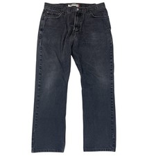 Levis 505 Regular Straight Fit Jeans Mens 36x32 Fits 36x31 Faded Black Denim