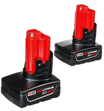 Milwaukee M12 48-11-2412 12 Volt 3.0 AH XC Red Lithium Batteries 2 Pack
