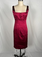 David Meister Raspberry Colored Square Neck Empire Waist Size 4 Cocktail Dress