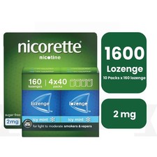 10 PACK - NICORTE Cool Icy mint 2MG Lozenges 160 Count 1600 Count 