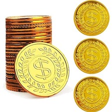 Pirate Gold Coins Plastic Set of 100 Treasure Hunt Party Favors Kids