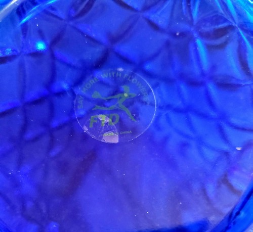 Blue Iridescent Glass Hexagon Vase From FTD  - Picture 3 of 9