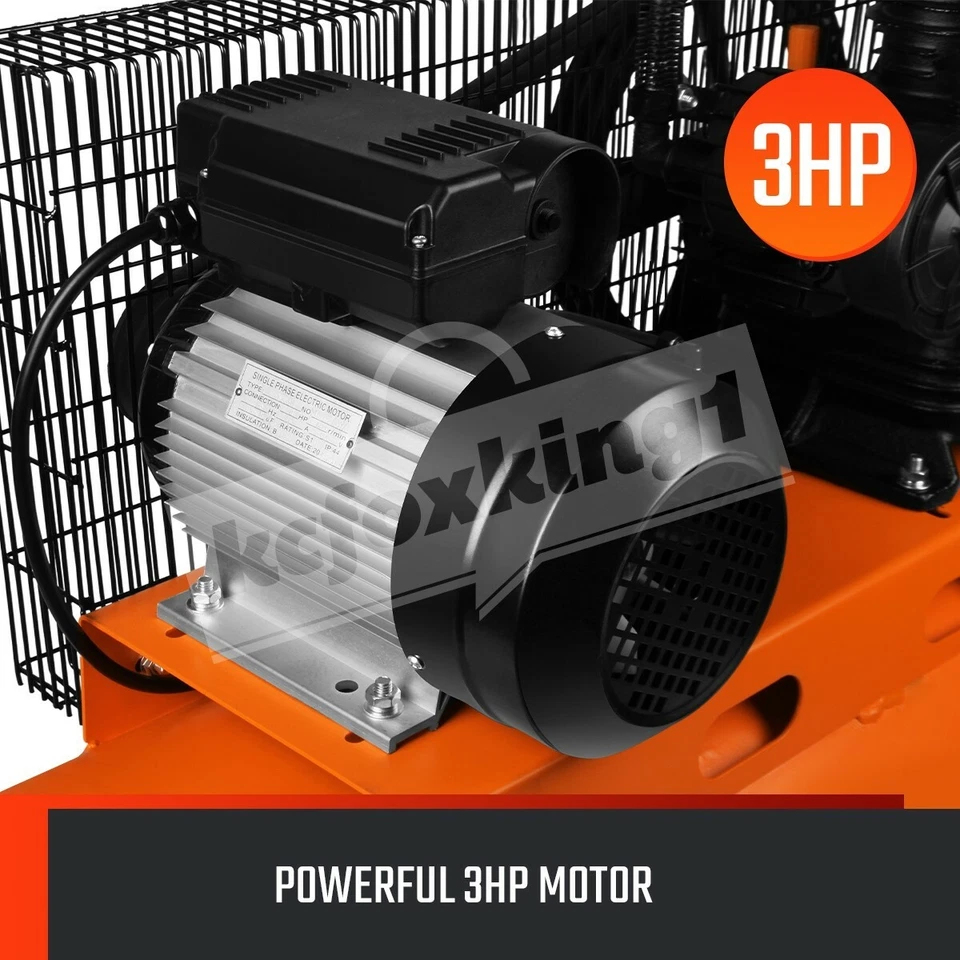 3HP Portable Air Compressor 80L Tank Pump w/ Wheels 420L/Min Belt Drive 8 Bar - image 2 of 4