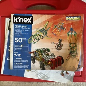 K'NEX Kinex red Hard Box Case filled with Knex !!