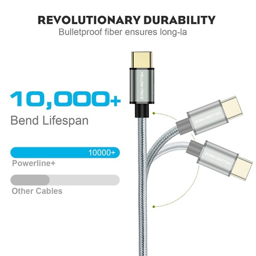 Grey 2m Braided Type C to USB Type A 3.1 short 3A USB-C Male Data Cable S22+ - Zdjęcie 6 z 11