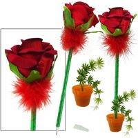 Feather Rose Pen W/ Feather & Pot Tip Holder Wholesale Bulk (pack Of 12x) Feather Rose Pen W/ Feather & Pot Tip Holder Wholesale Bulk (pack Of 12x)