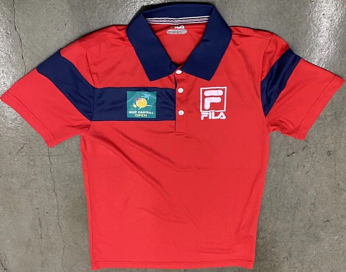 New FILA BNP Paribas Open Tennis Red Ball Volunteer Polo Shirt Mens Size XXS | eBay