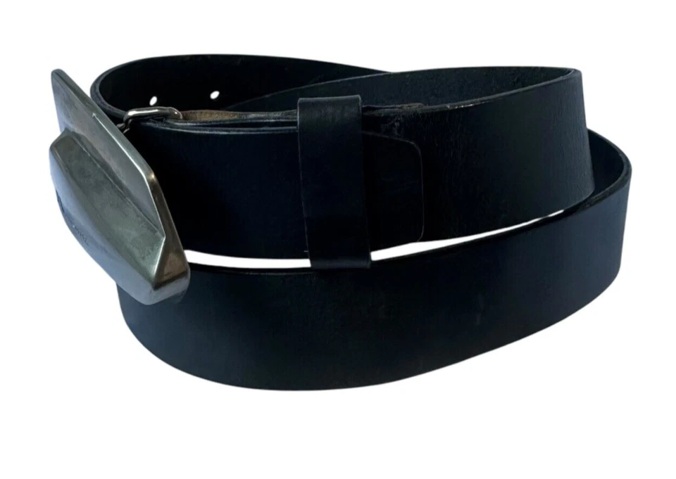 Genuino J. LINDEBERG Clásico Negro Cuero Genuino Vestido Para Hombre Cinturón Talla 34/95 Foto 4 de 4