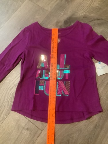 Arizona Girls Youth Size Small 7 8 Purple Gold Shirt Crew NWT Sequins Pink NEW - Picture 7 of 9
