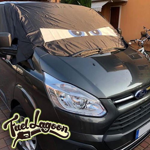 Cubierta de pantalla Ford Transit personalizada ventana delantera negra ojos ciegos escarcha azul - Imagen 7 de 9