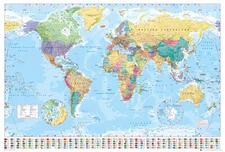Political Map Of The World - Poster / Print (World Map With Flags - 2016)