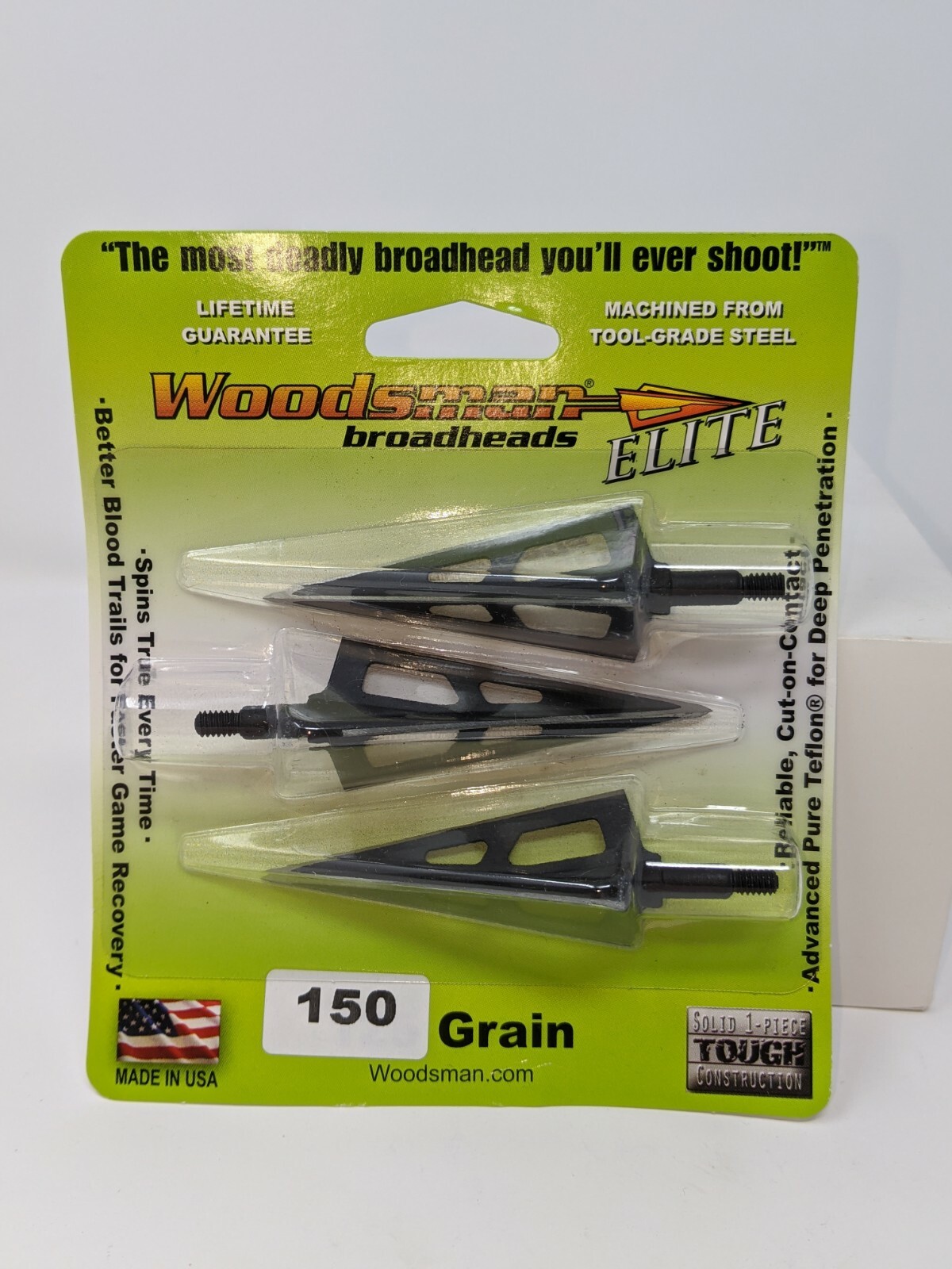 Woodsman ELITE 3 Blade Screw In Broadheads, 125, 150, 175, and 200
