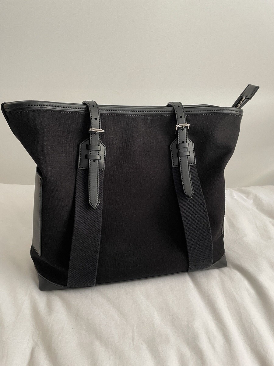 Coach Men Black Bleecker Canvas Leather City Tote 70963 Coach Men Black Bleecker Canvas Leather City Tote 70963