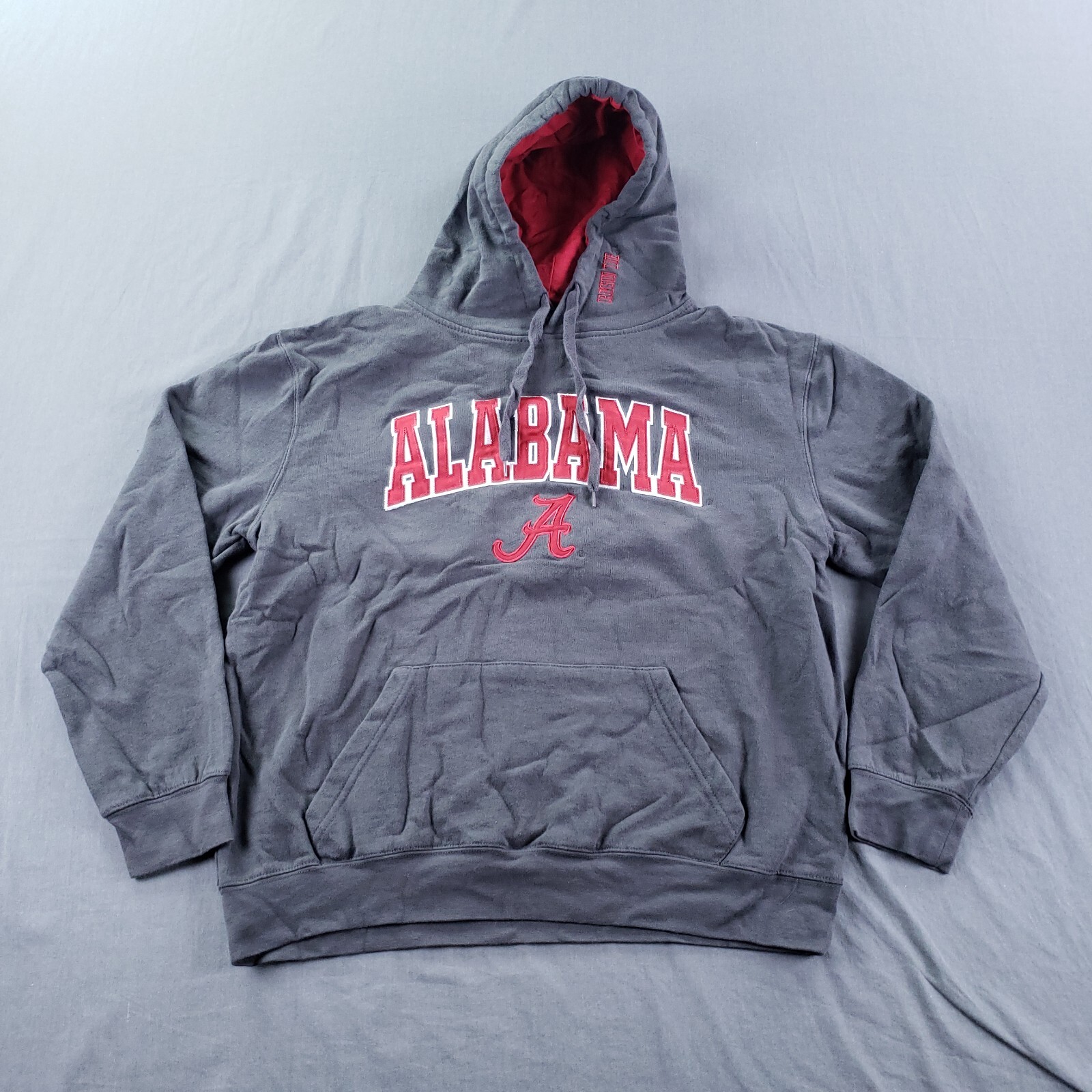 Alabama Crimson Tide Sweater Mens Large Gray Hoodie NCAA Logo Sweatshirt