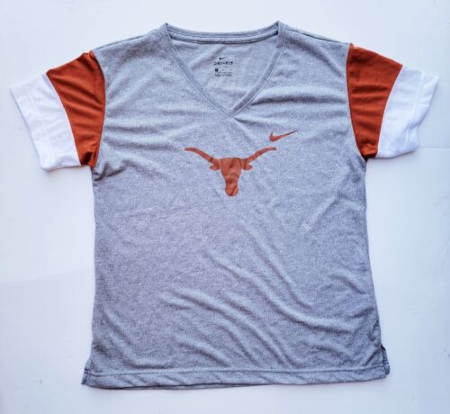 Nike Texas Longhorns T-Shirt Dri-Fit Women's Size M Gray Orange AR8089 063