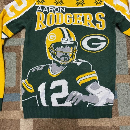 Aaron Rodgers Green Bay Packers Ugly Christmas Sweater Size Small - Picture 2 of 8