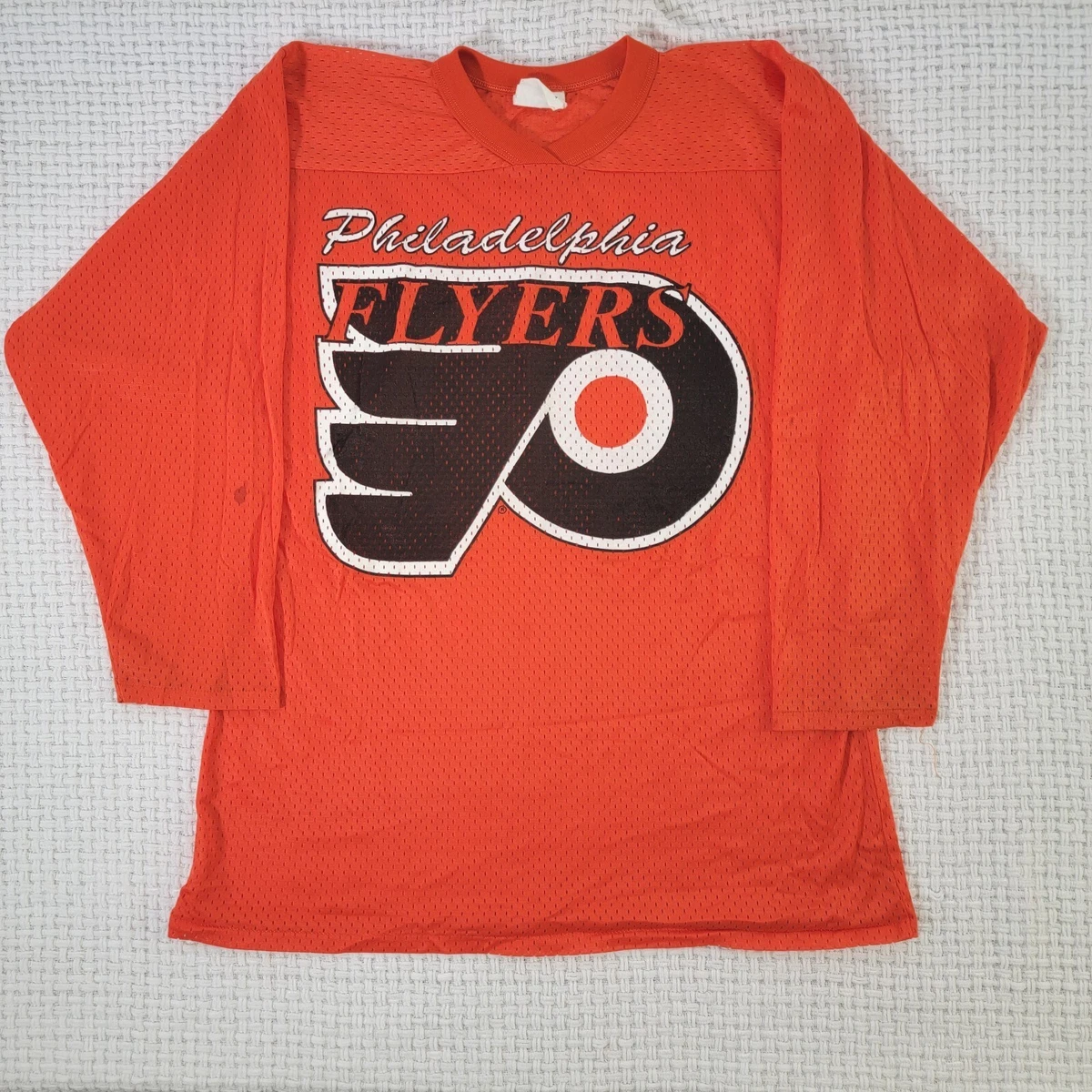 VINTAGE 90’s Majestic Philadelphia Flyers NHL Mesh Practice Jersey Shirt  Mens M