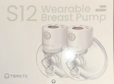TSRETE S12 White Lightweight Double Wearable Electric Breast Pump 2 Pack - New