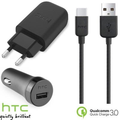 Original HTC U11/ U11+/U11 Life Ladegerät Netzteil Kfz Adapter Lade/ Datenkabel